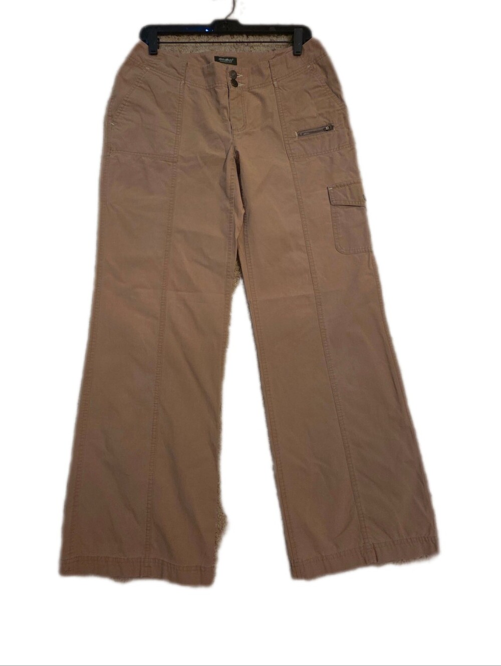 Eddie Bauer Vashon Fit  Brown Cargo Pants Wider Straight Leg Outdoors Size 8